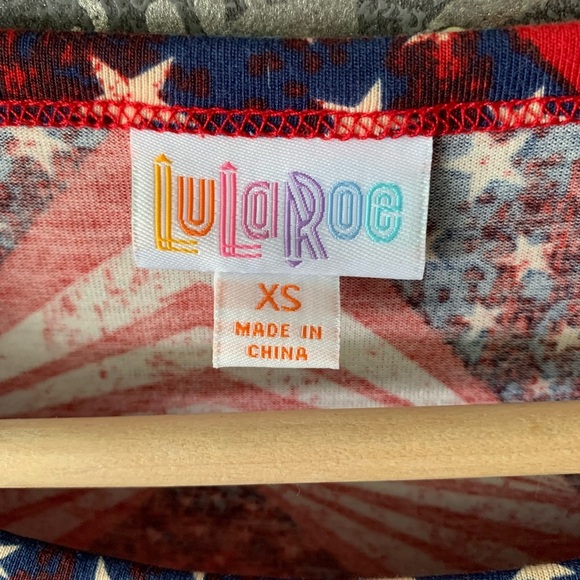 XS Red White and Blue Stars and Stripes Dress - LuLaRoe - Picture 4 of 4